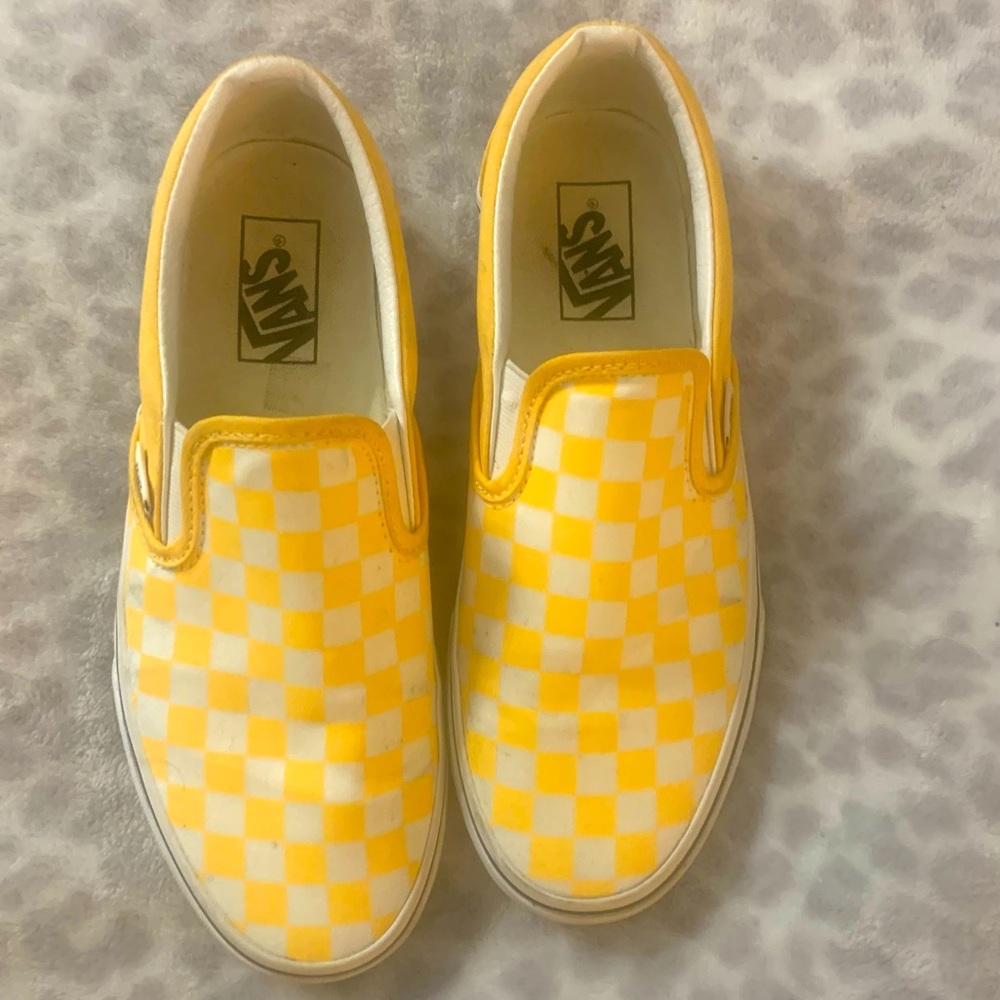 Yellow checkered Vans